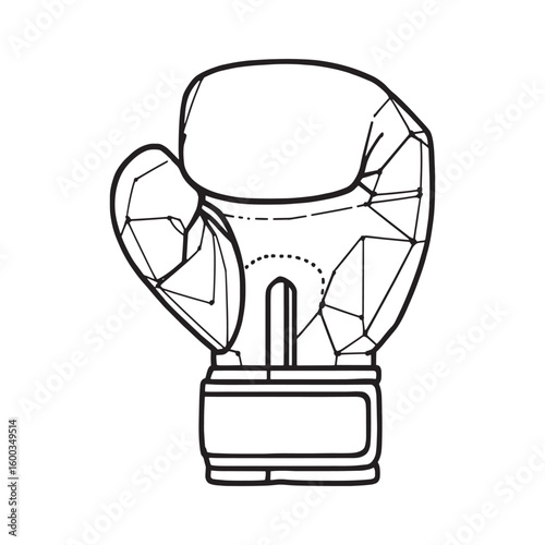 Boxing Gloves line art design style for athletes