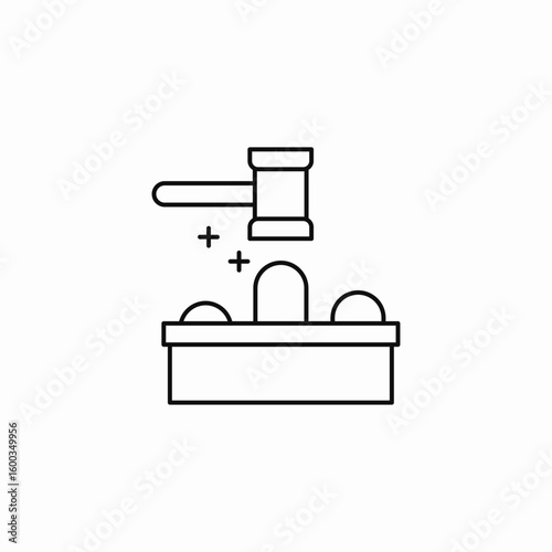 auction gavel bid icon sign vector