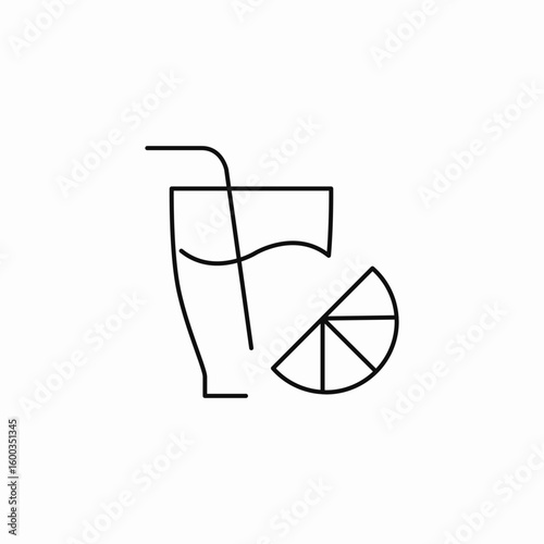 lemonade drink straw icon sign vector