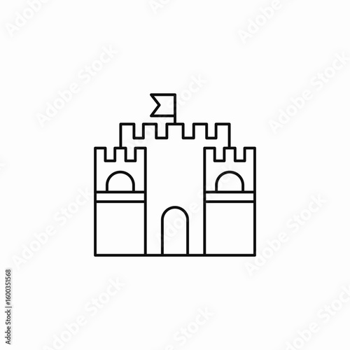 medieval castle fortress icon sign vector