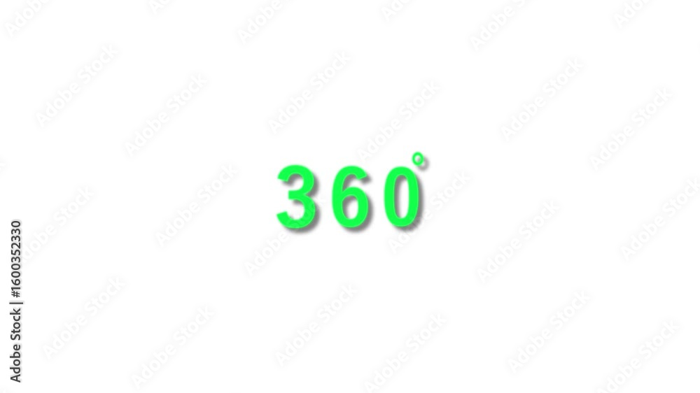 360 degree view icon animation, Icon 360° animation with optional lama matte. 360 degrees animated sign.