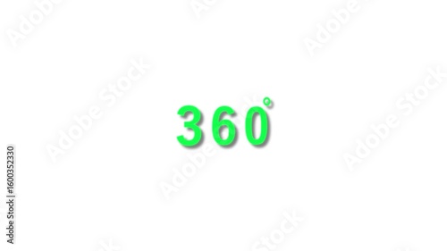 360 degree view icon animation, Icon 360° animation with optional lama matte. 360 degrees animated sign.