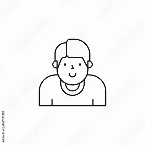 smiling boy bust icon sign vector