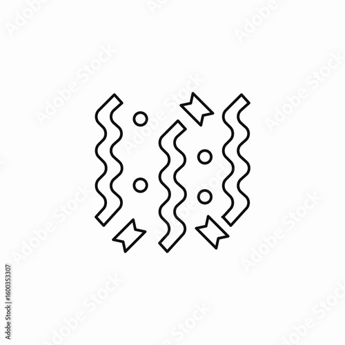 wavy streamers confetti icon sign vector