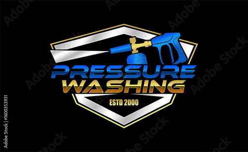 Pressure wash logo emblem design illustration vector graphic business identity