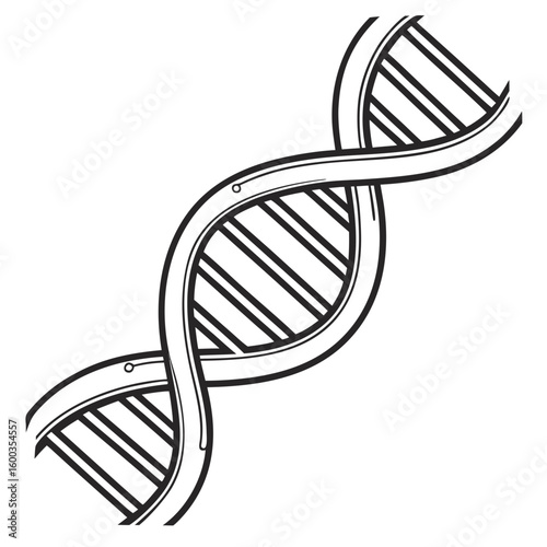 Black and white D N A helix symbol for science and medicine genetics biology