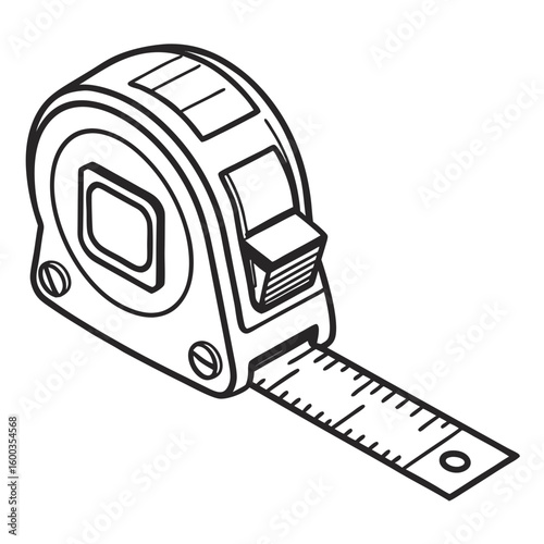 Black and white measuring tape with extended metal strip tape measure tool