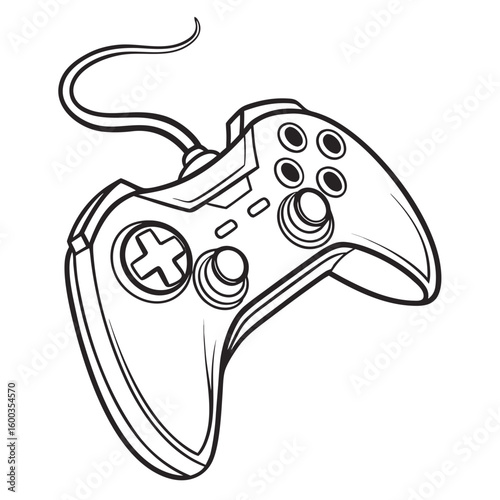 Black and white gaming controller video game technology