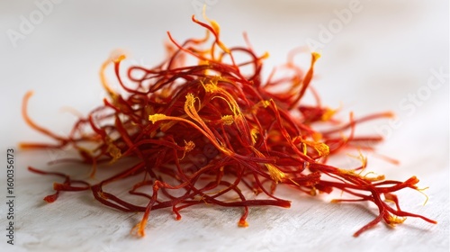 Pile of vibrant saffron threads