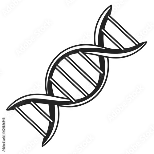 Black D N A helix symbol genetics biology