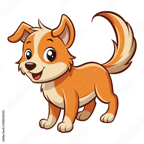 A delightful playful puppy, energetically chasing its tail, showcasing pure joy and youthful exuberance.
