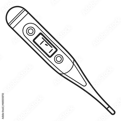 Digital thermometer with temperature reading medical health