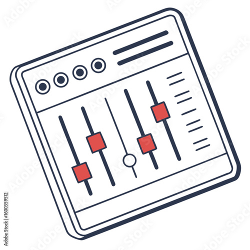 Control panel sliders and switches audio sound