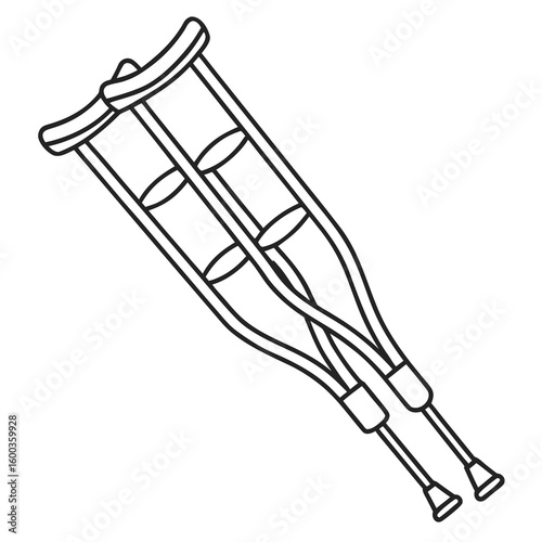 Crutches medical aid symbol support mobility