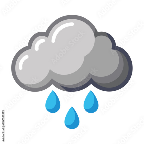 A hopeful single raincloud with a bright silver lining, symbolizing optimism and new beginnings, isolated for clear focus.