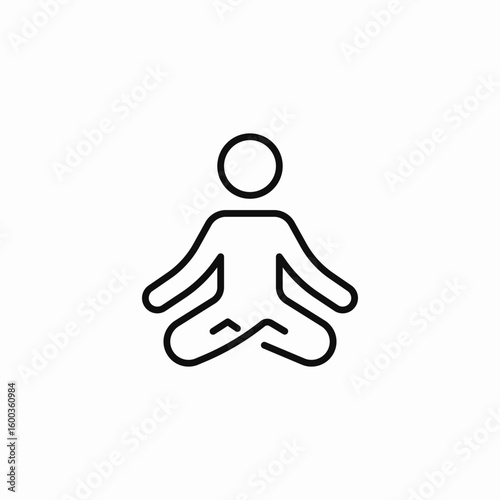 person meditating pose icon sign vector