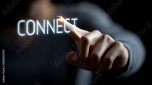 The concept of digital connection and communication illustrated with human touch