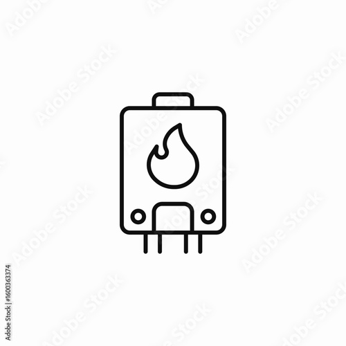 water heater flame  icon sign vector