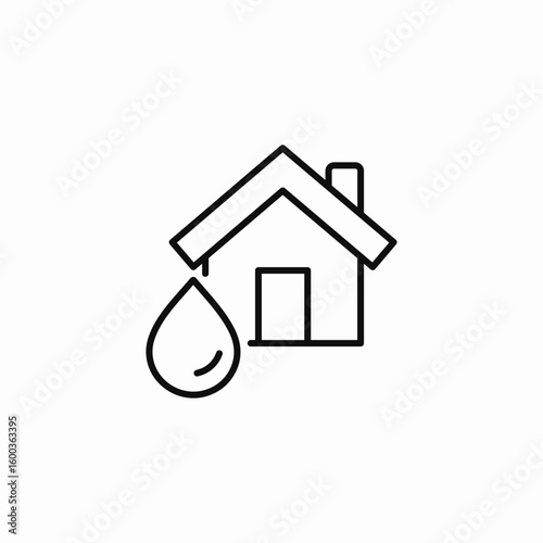 water leak house icon sign vector