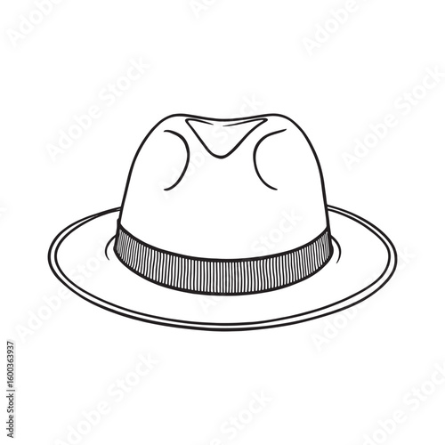 Fedora Hat line art vintage look timeless cool accessory