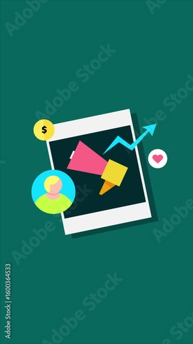 Social media post featuring a megaphone to symbolize social media ad campaign driving audience growth, engagement, and conversions
