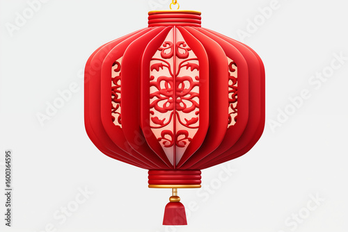 Chinese New Year Red Lantern 3D Illustration Chinese Tradition