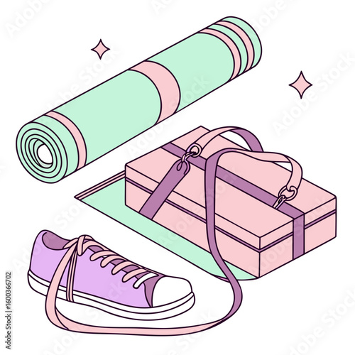 Pastel yoga mat bag and shoe duffel bag sneaker