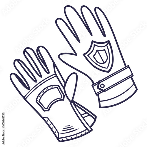Protective gloves with shield emblem safety protection