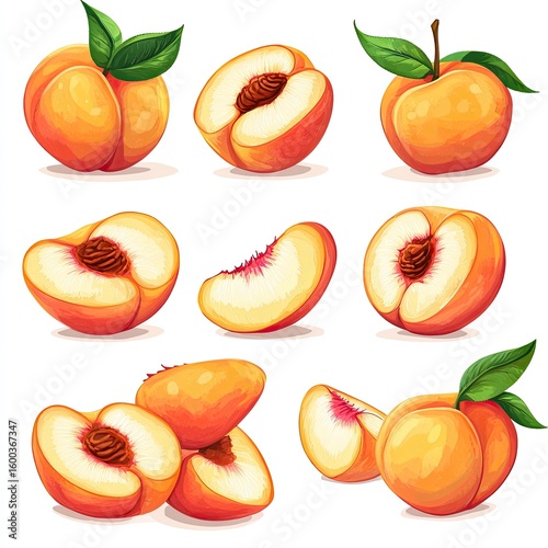 Delicious peaches ripe for summer desserts and snacks, a healthy and sweet option for your recipes