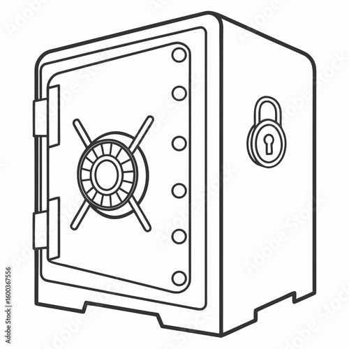 Secure metal vault with dial lock and padlock safe security