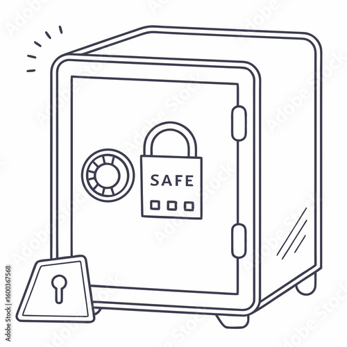 Secure metal safe with lock and keypad vault security