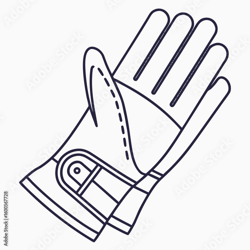 Protective glove outline hand protection safety