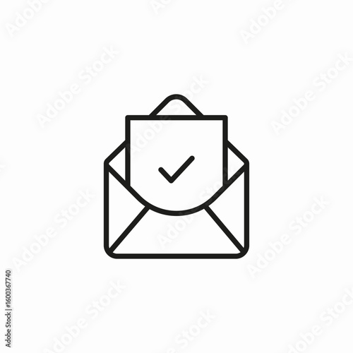 checked email message icon sign vector