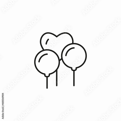 heart balloons celebration icon sign vector