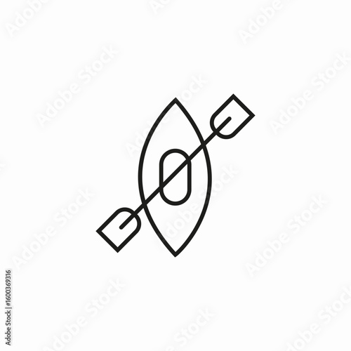 kayak boat paddle icon sign vector