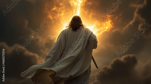 Jesus Second Coming. Concept of God's Judgement Day.