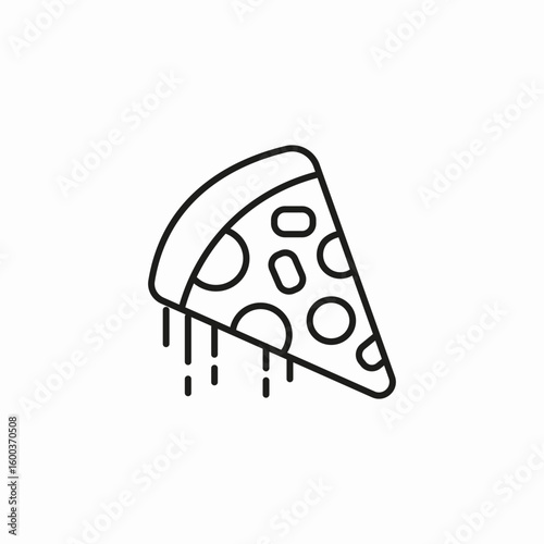 pizza slice melting icon sign vector