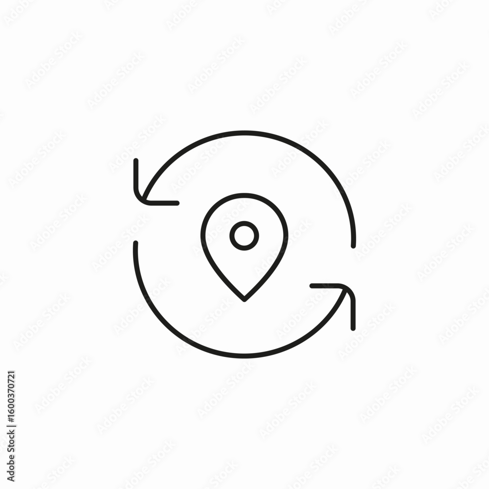 Naklejka premium refresh location pin icon sign vector