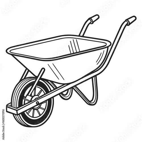 Wheelbarrow outline transport tool construction garden