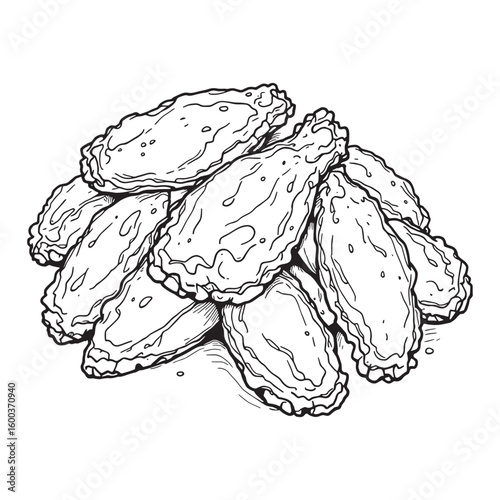 Fried chicken cler vision line art crispy golden delight