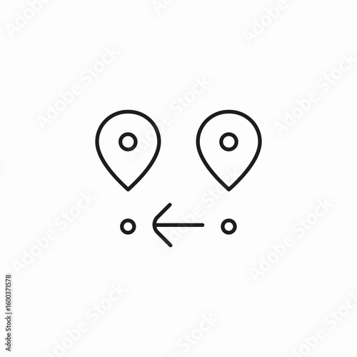 two point distance icon sign vector