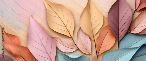 Pastel color Leaves Texture autumn Background