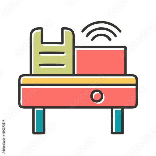 wi fi modem on desk icon vector  