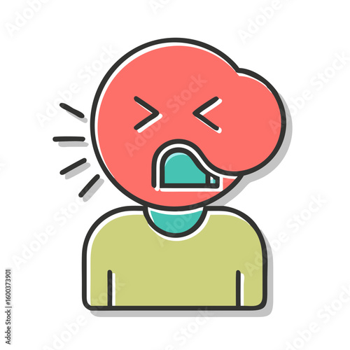 yawning face icon vector  .svg