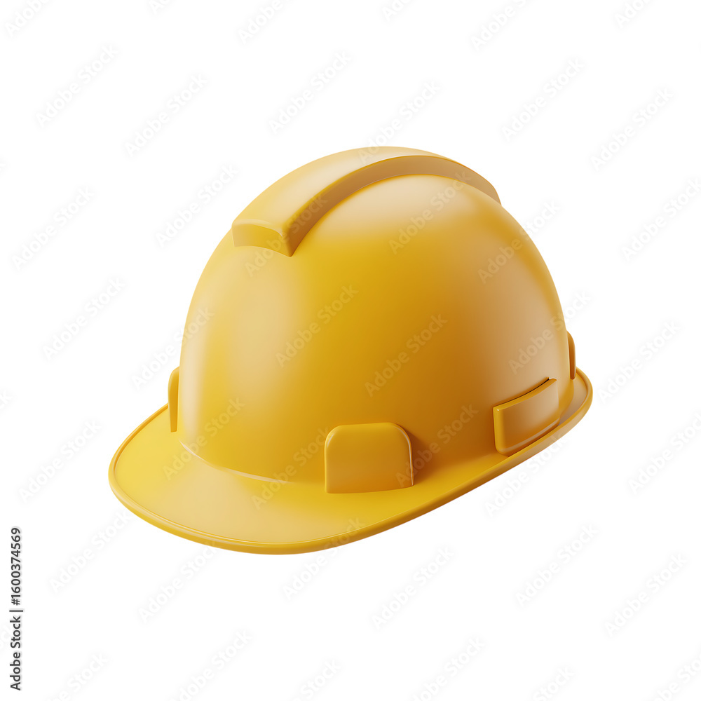 Fototapeta premium Yellow Construction Helmet Isolated on Black Background Safety Gear for Construction and Industrial Workers