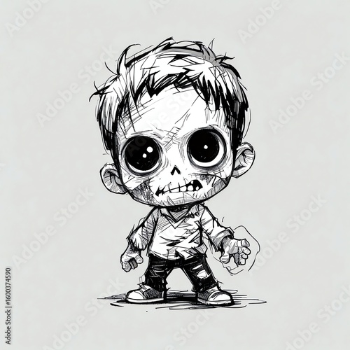 Cute Zombie Boy Illustration