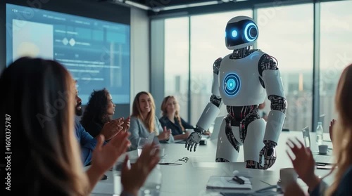 office robot, AI generated video