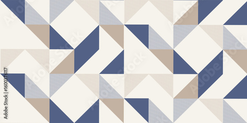Retro style diagonal stripes and angular shapes. quilt blocks design, seamless repeating vector pattern, Abstract simple geometric background for fabric, textile design or interior decoration.