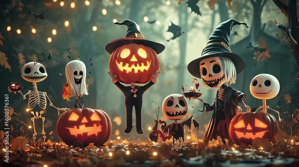 halloween family, AI generated video