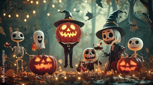 halloween family, AI generated video